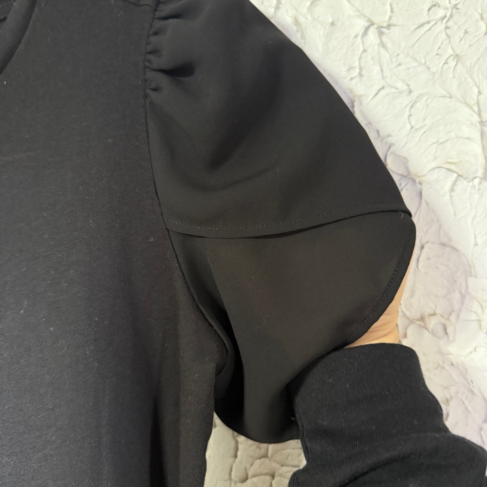 MICHAEL Michael Kors Classic Black Top with Statement Sleeve - Picture 5 of 9